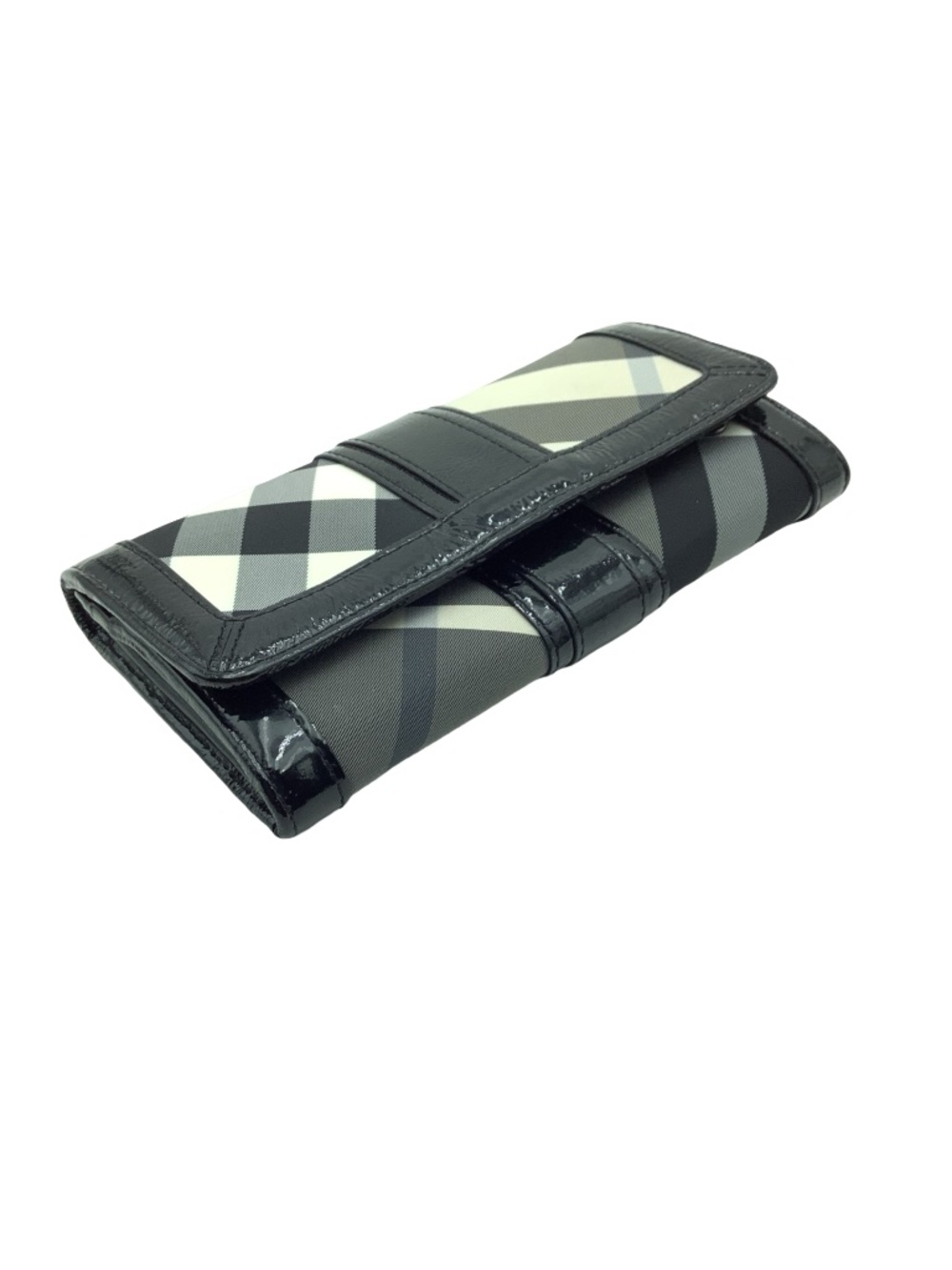 Burberry Women's Wallet Black & White Smoked Check Nylon - Picture 3 of 6